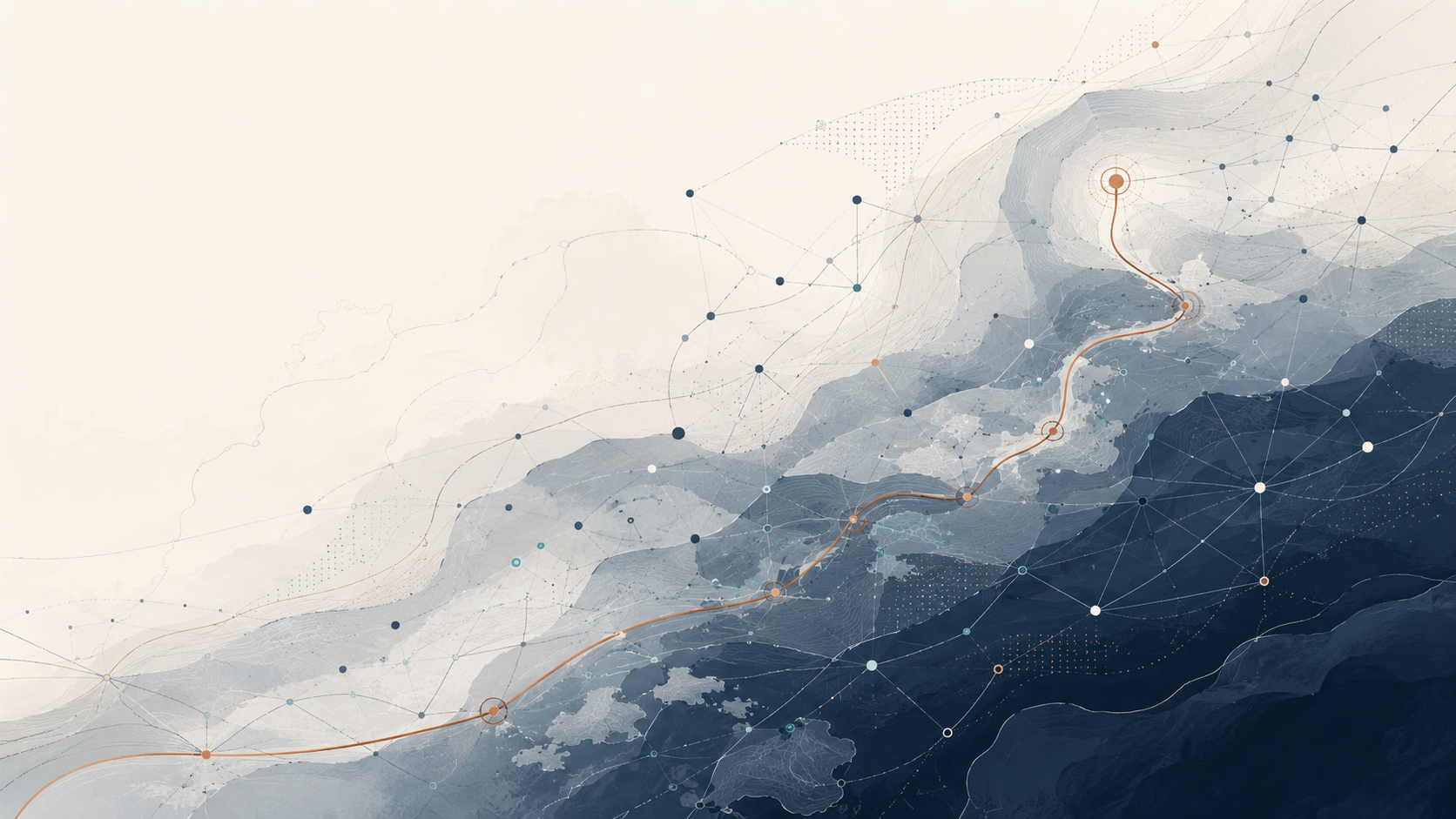 Complex coastal system waterpainting